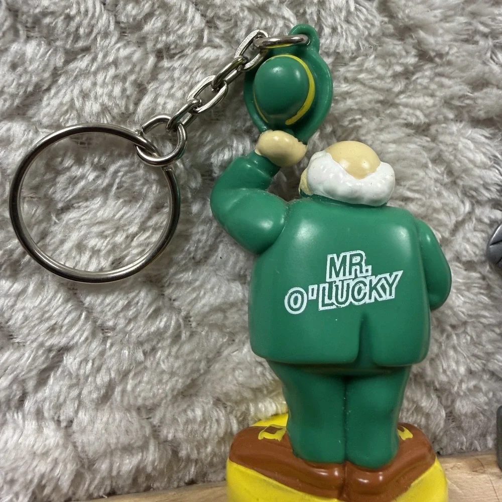 Vintage Las Vegas Fitzgeralds Casino‎ Mr. O'Lucky Figurine Keychain FOB Souvenir